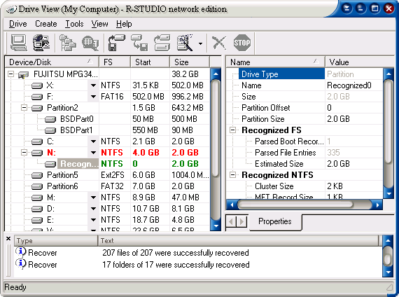 Screenshot of 2.0 R-Studio Data Recovery Software
