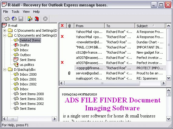 R-Mail for Outlook Express Screenshot