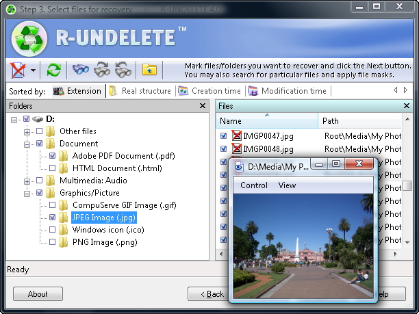 R-UNDELETE File Recovery Software Screenshot