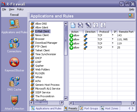 Screenshot of 1 R-Firewall 1.0